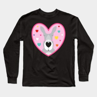 kissing kangaroo heart Long Sleeve T-Shirt